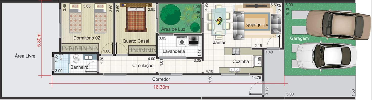 Contemporary floor plan7x25