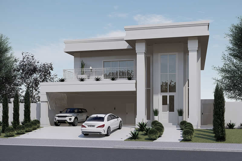 Modern neoclassical house plan