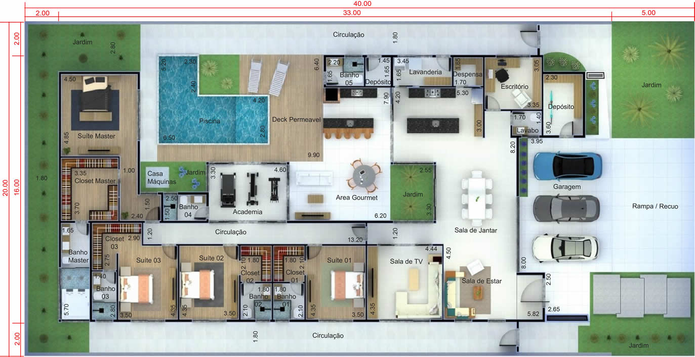 Modern mansion plan20x40