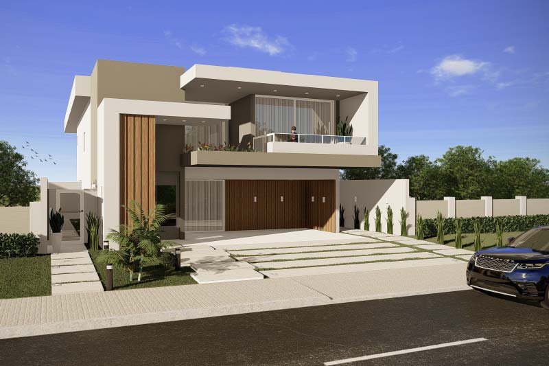 House design with modern facade