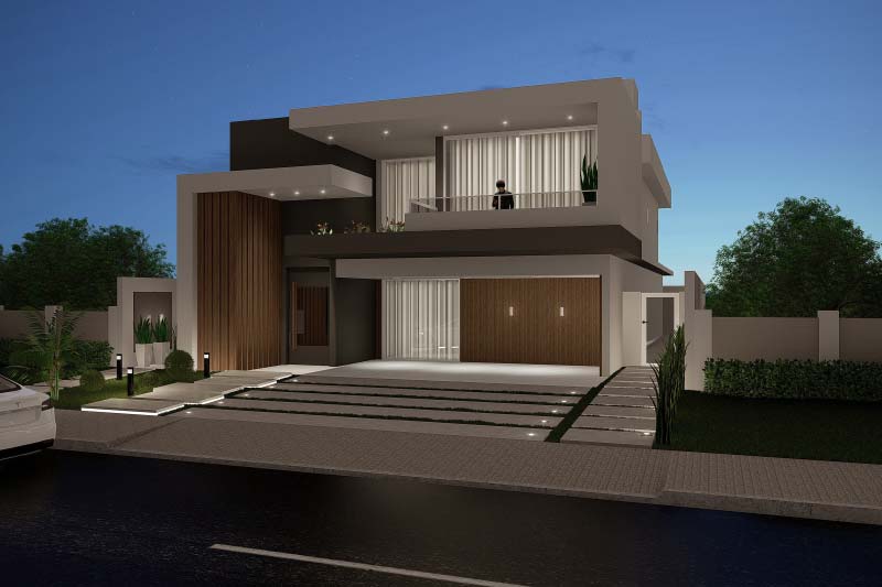 House design with modern facade