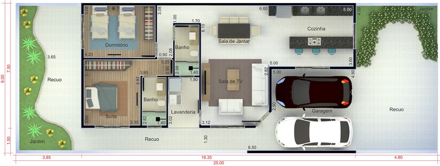 Contemporary floor plan9x25