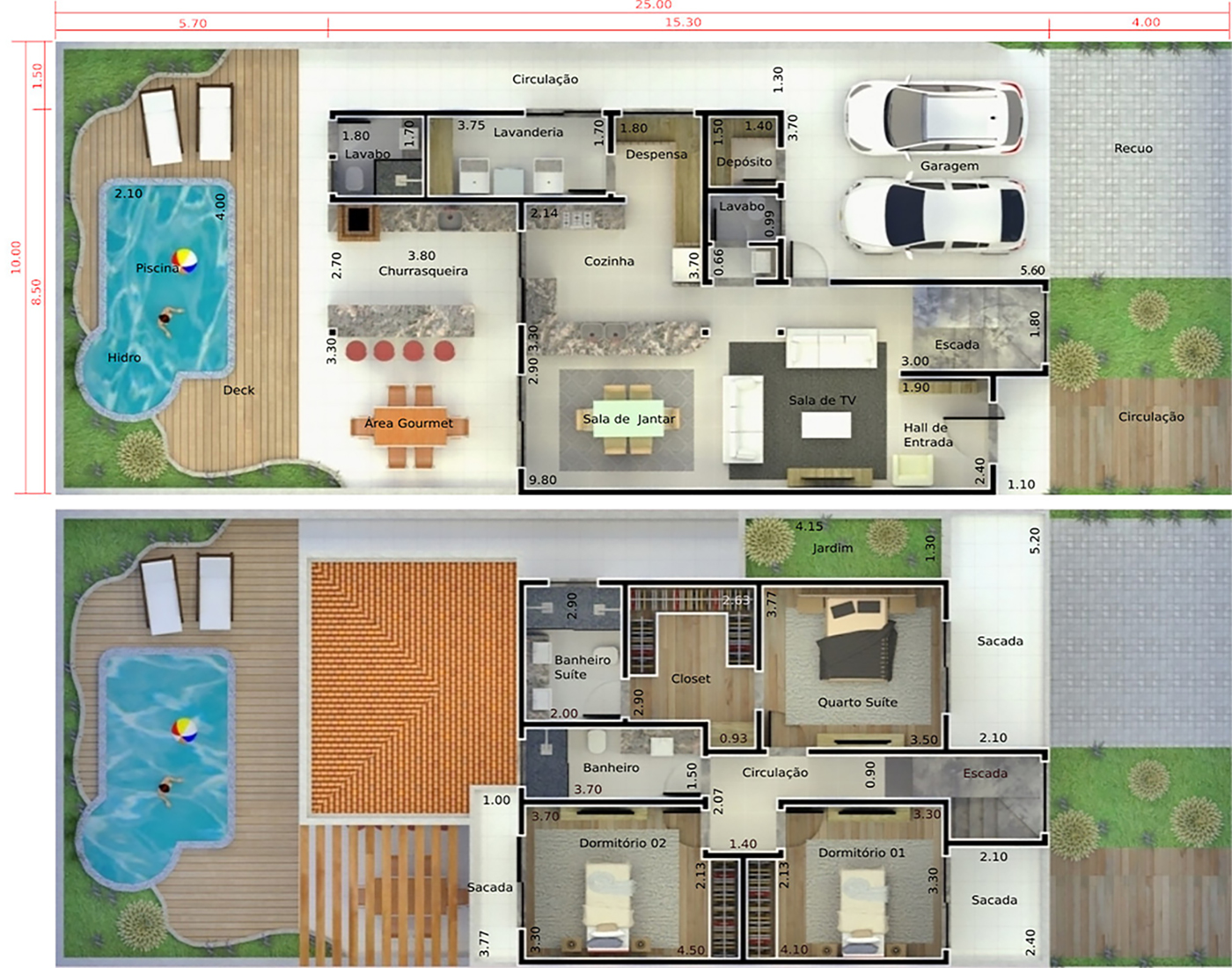 House plan with two waters roof10x25