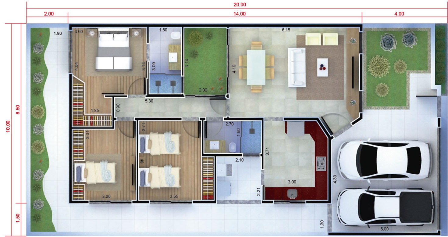 Modern ground floor house plan10x20