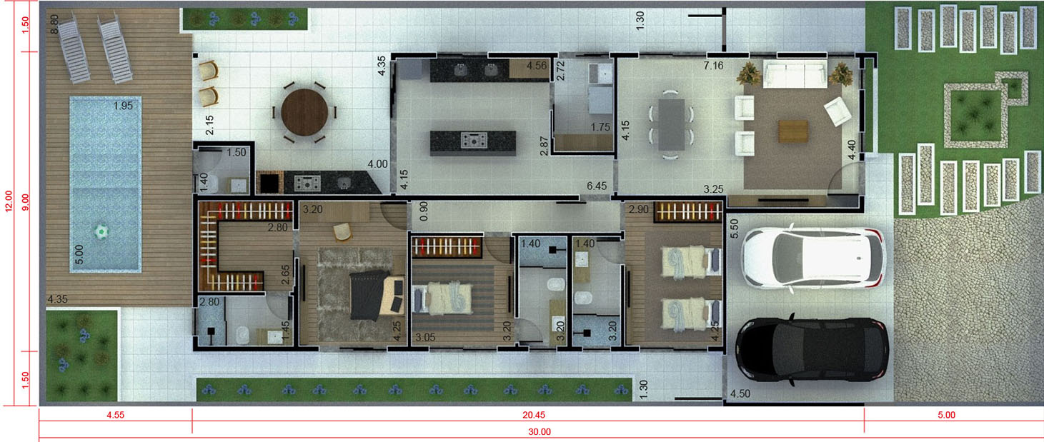 Floor plan for condominium12x30