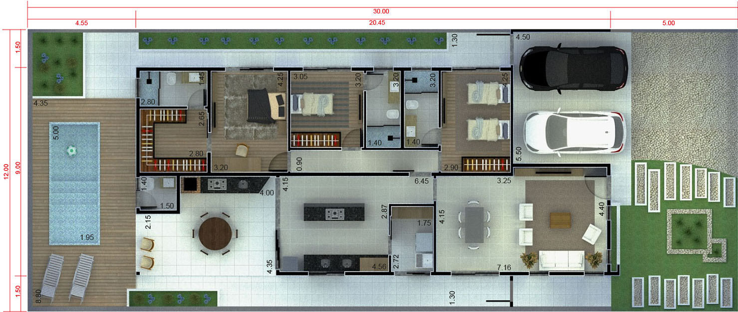 Floor plan for condominium12x30