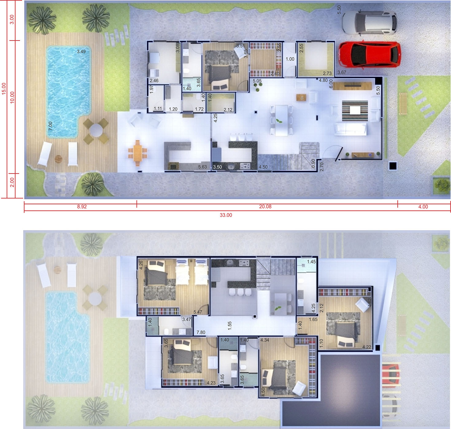 House plan with modern design - Plans of Houses, Models and Facades of