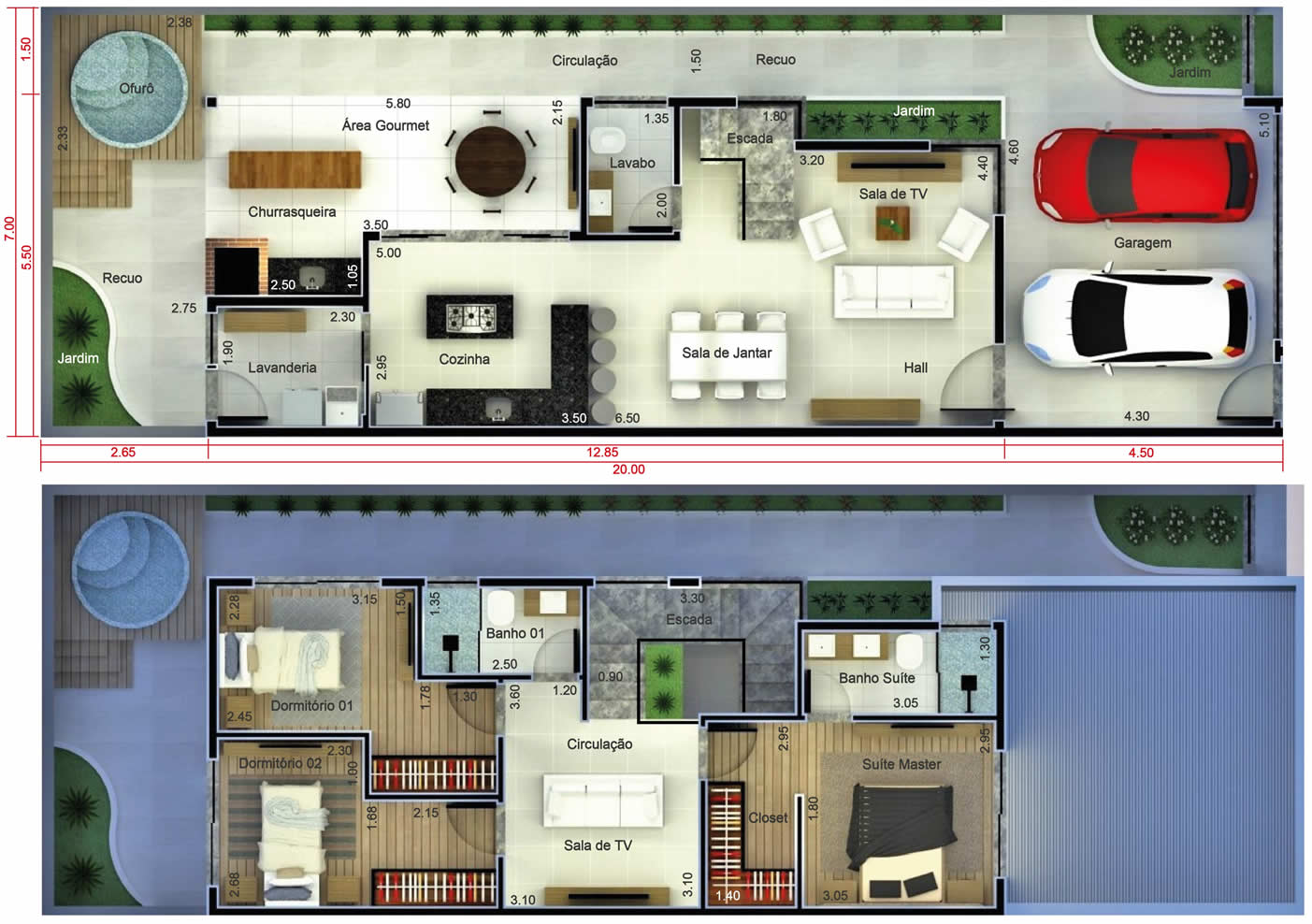 Floor plan with deck and hot tub7x20