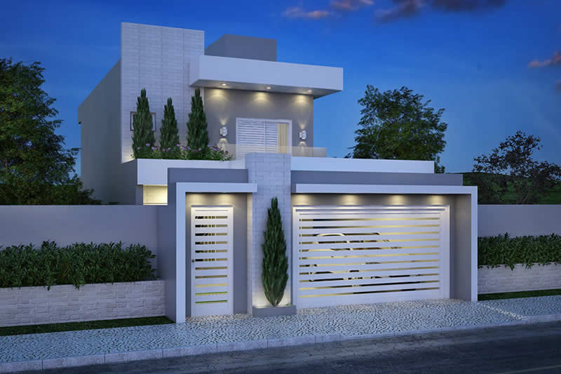 House plan with 3 bedrooms with balcony