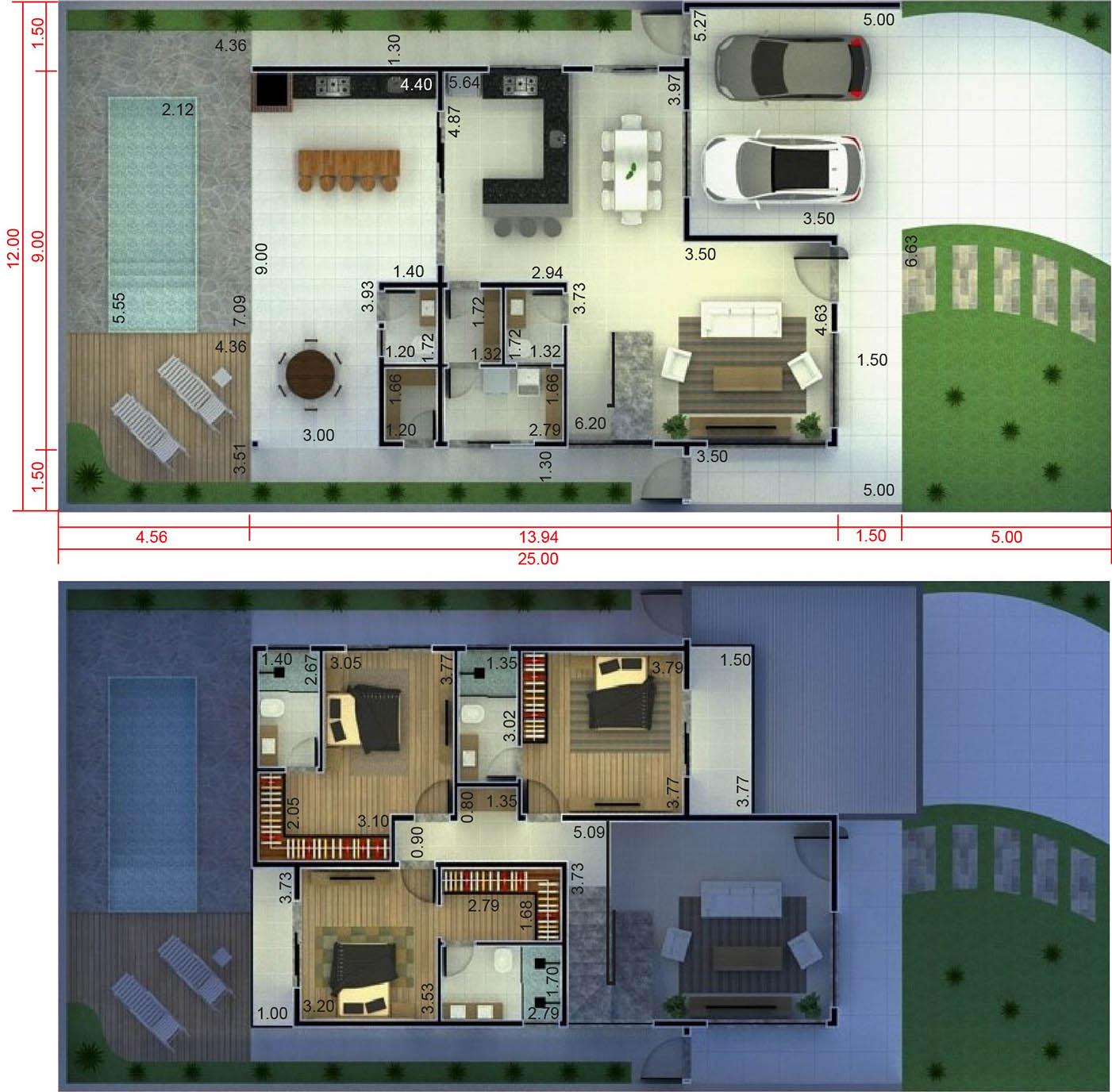 clean-house-plant-plans-of-houses-models-and-facades-of-houses