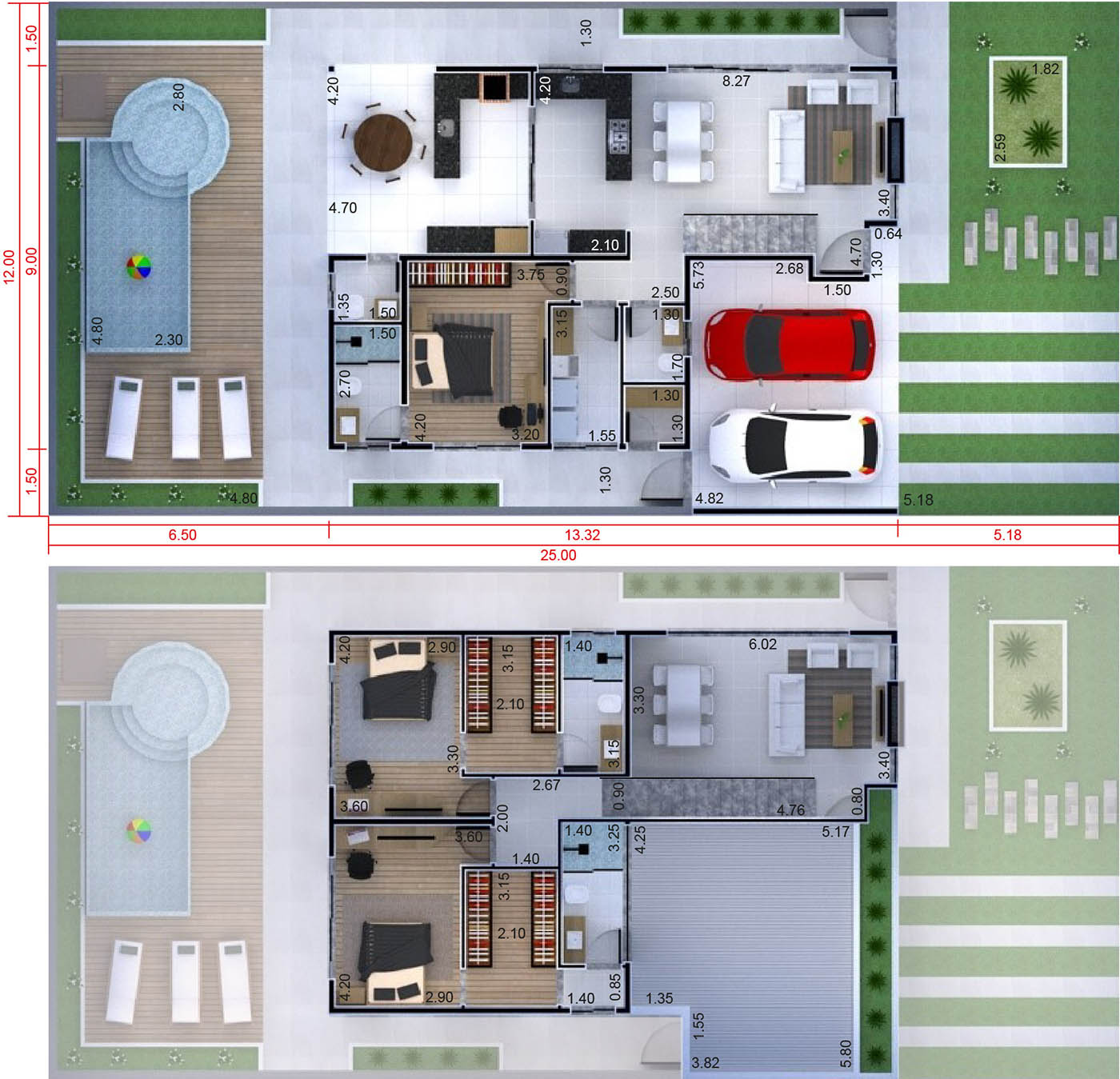 Floor plan with gourmet kitchen12x25