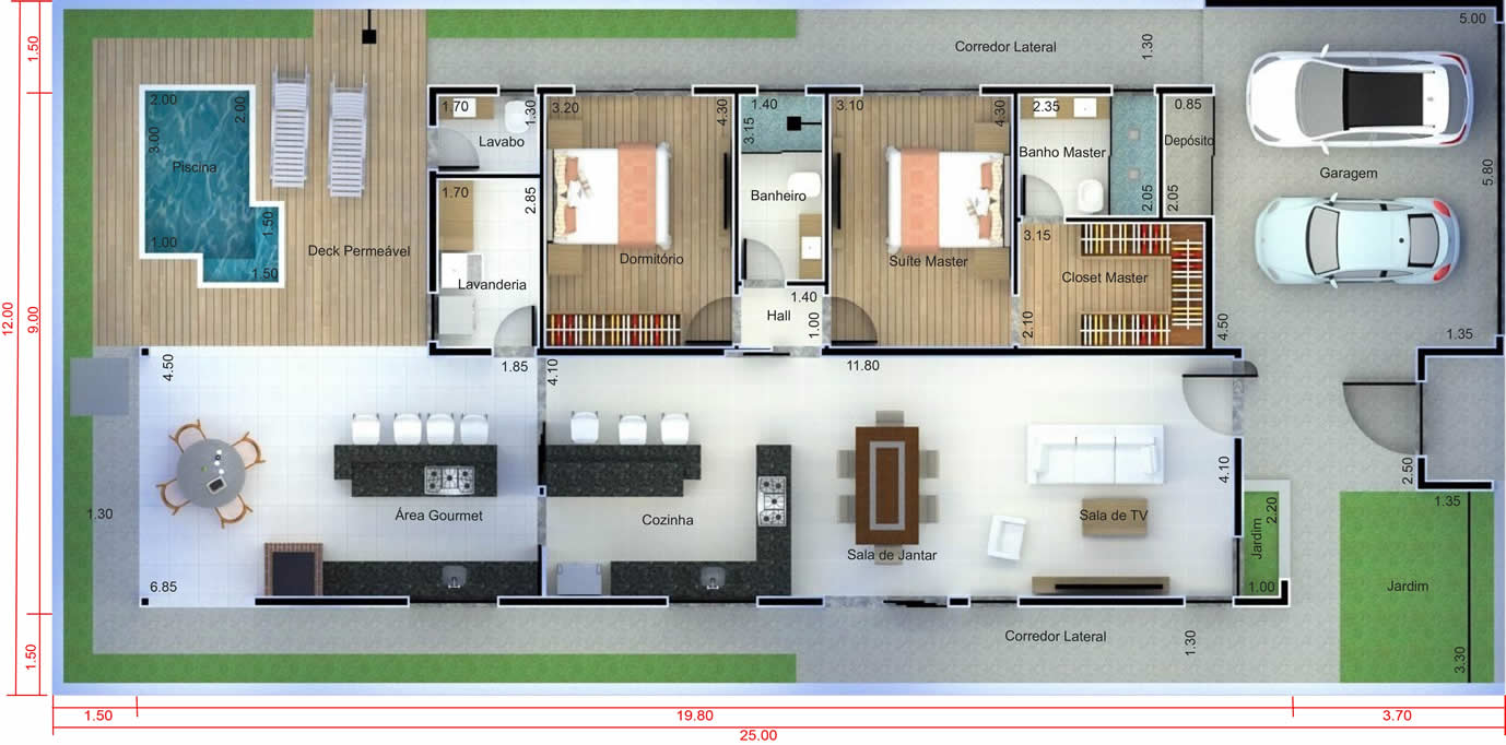 House plan with room in front12x25