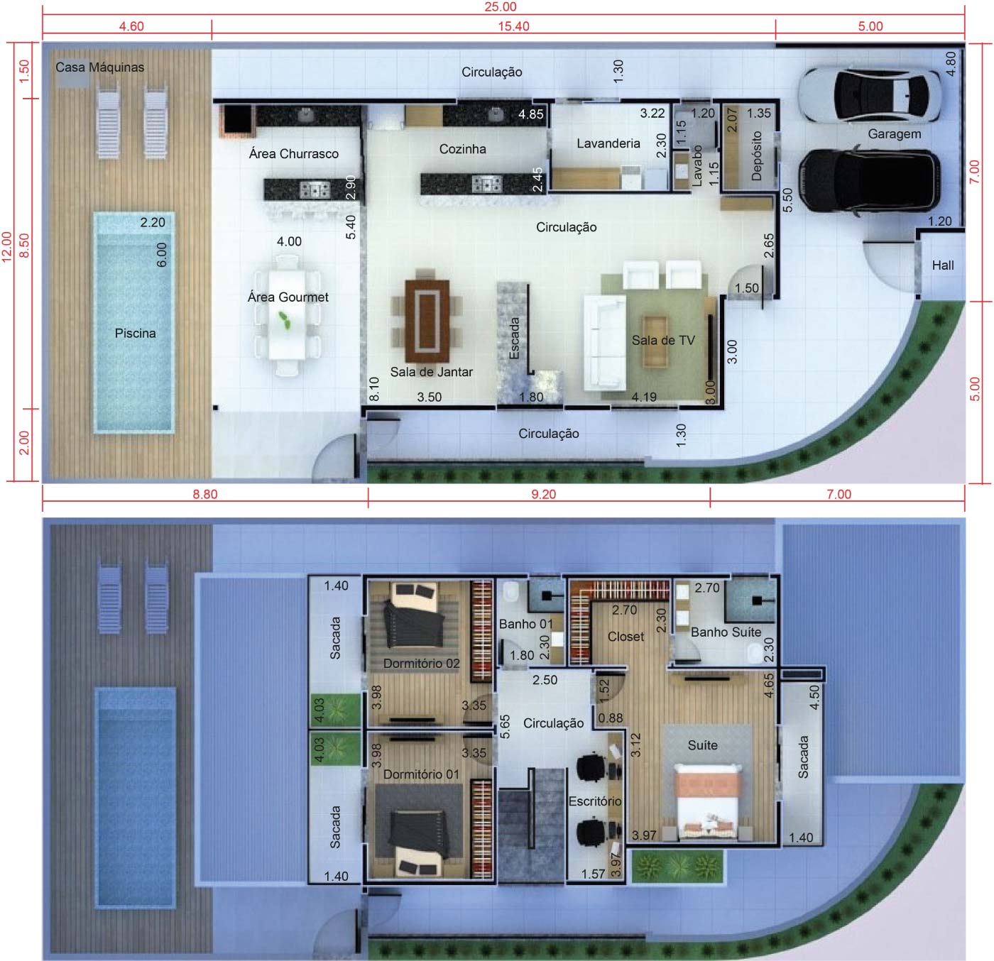 Corner House Plan12x25
