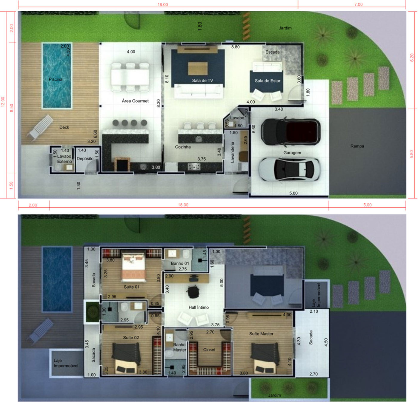 3 bedroom corner house plan12x25