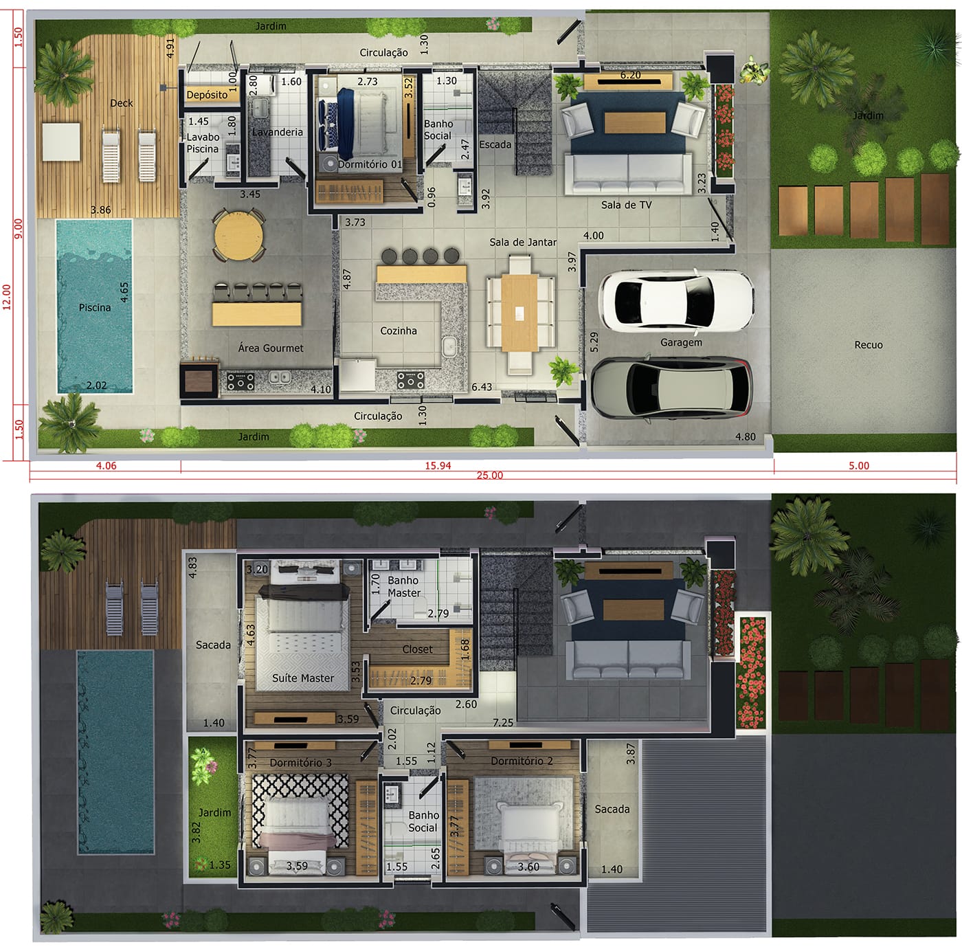 Floor plan with high ceilings12x25