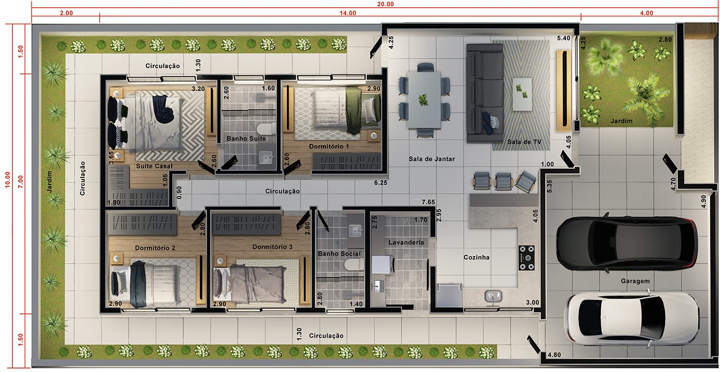 Functional one-story house project10x20