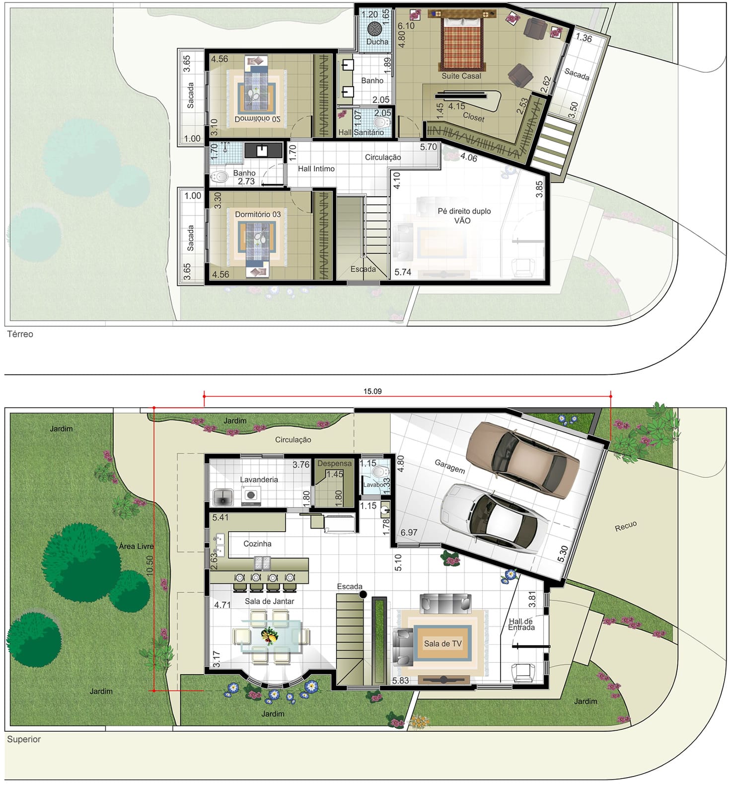 Floor plan for corner plot12x25