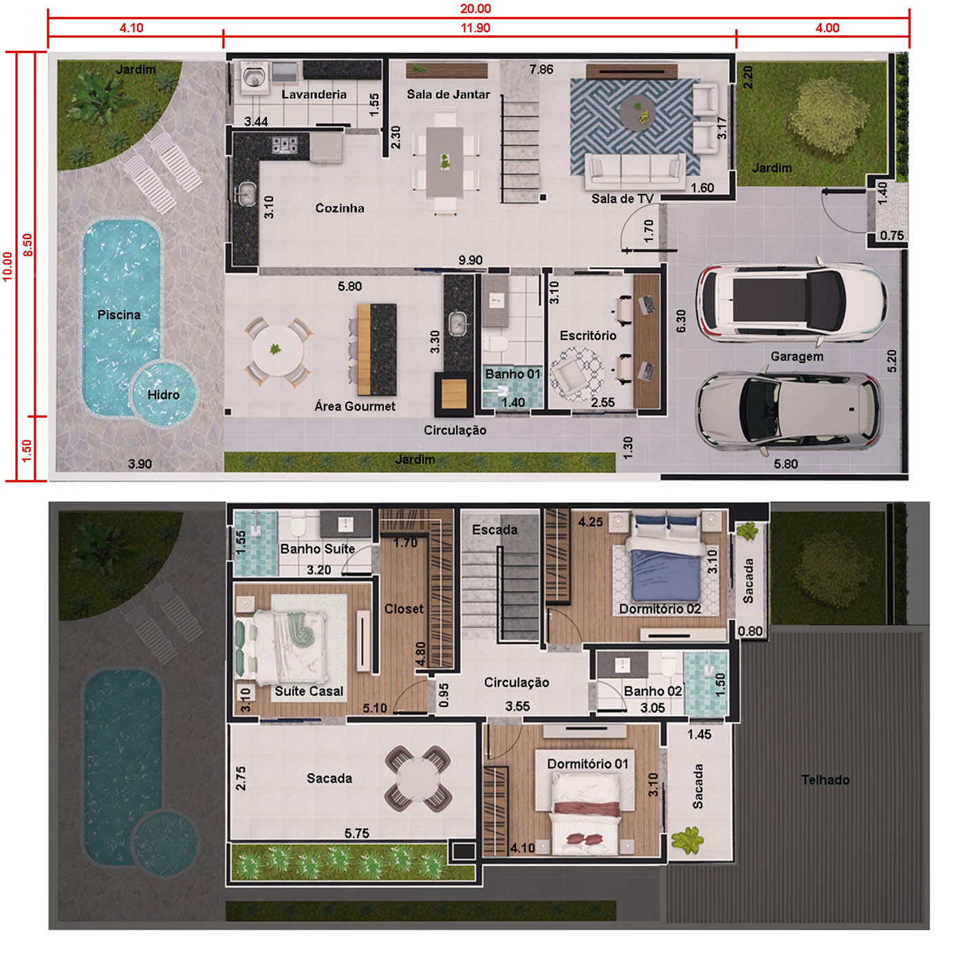 Townhouse with 3 bedrooms and office10x20