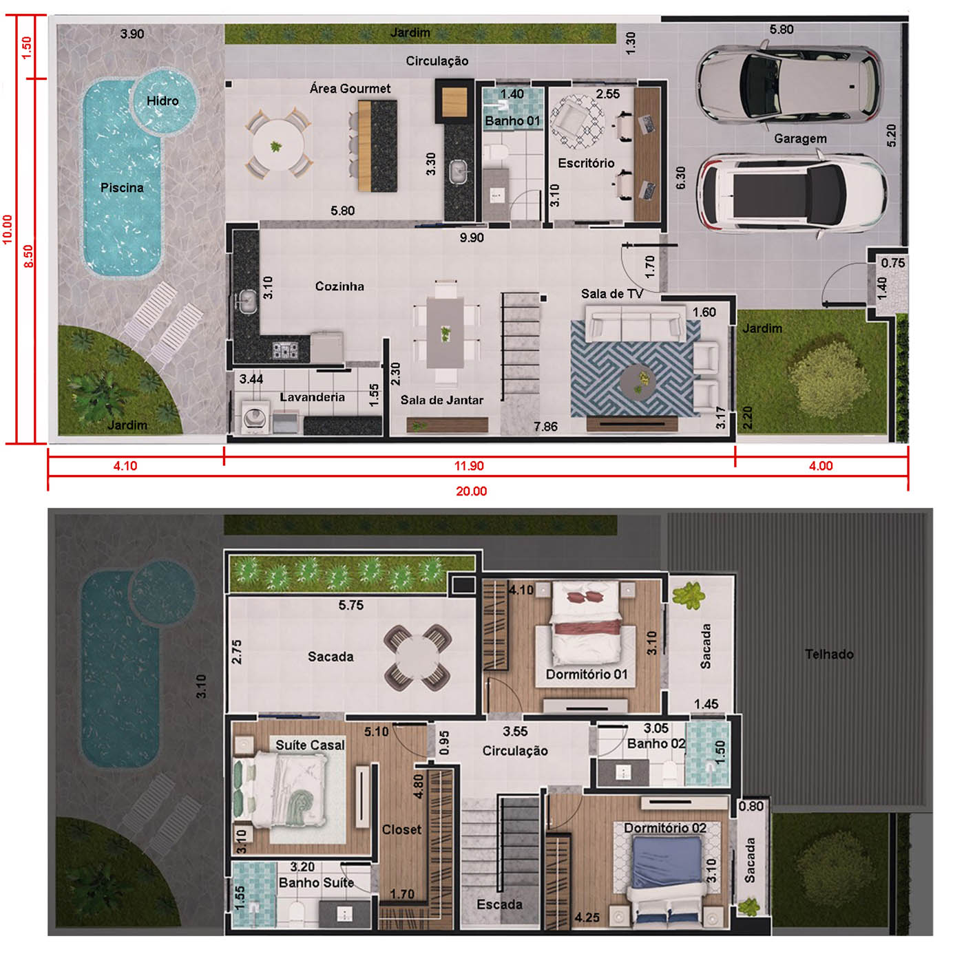 Townhouse with 3 bedrooms and office10x20