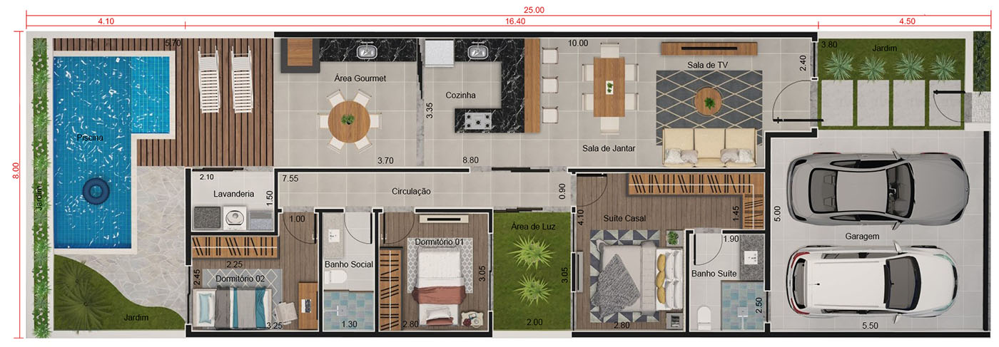 Ground floor house with closed gate8x25