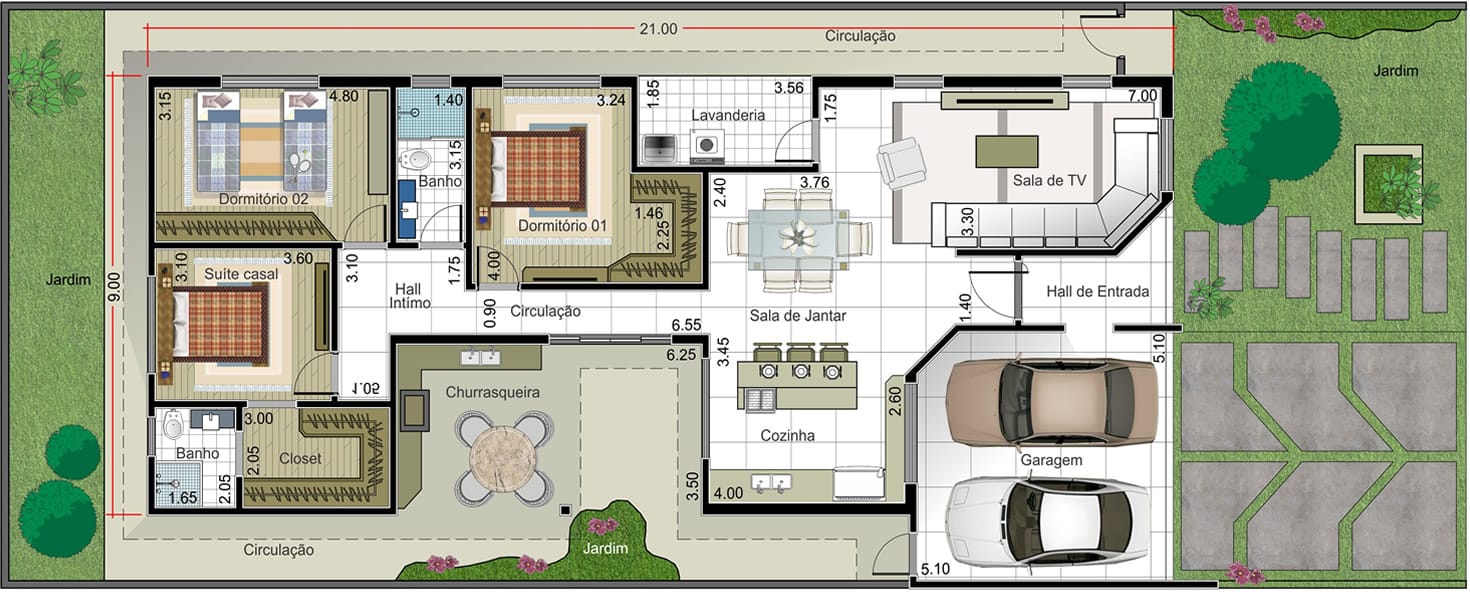 House plan with suite and closet12x30