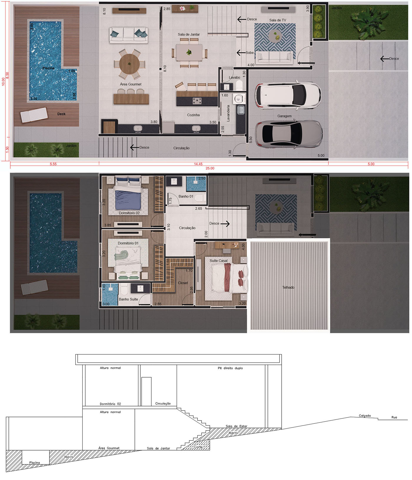 Loft on sloping land10x25