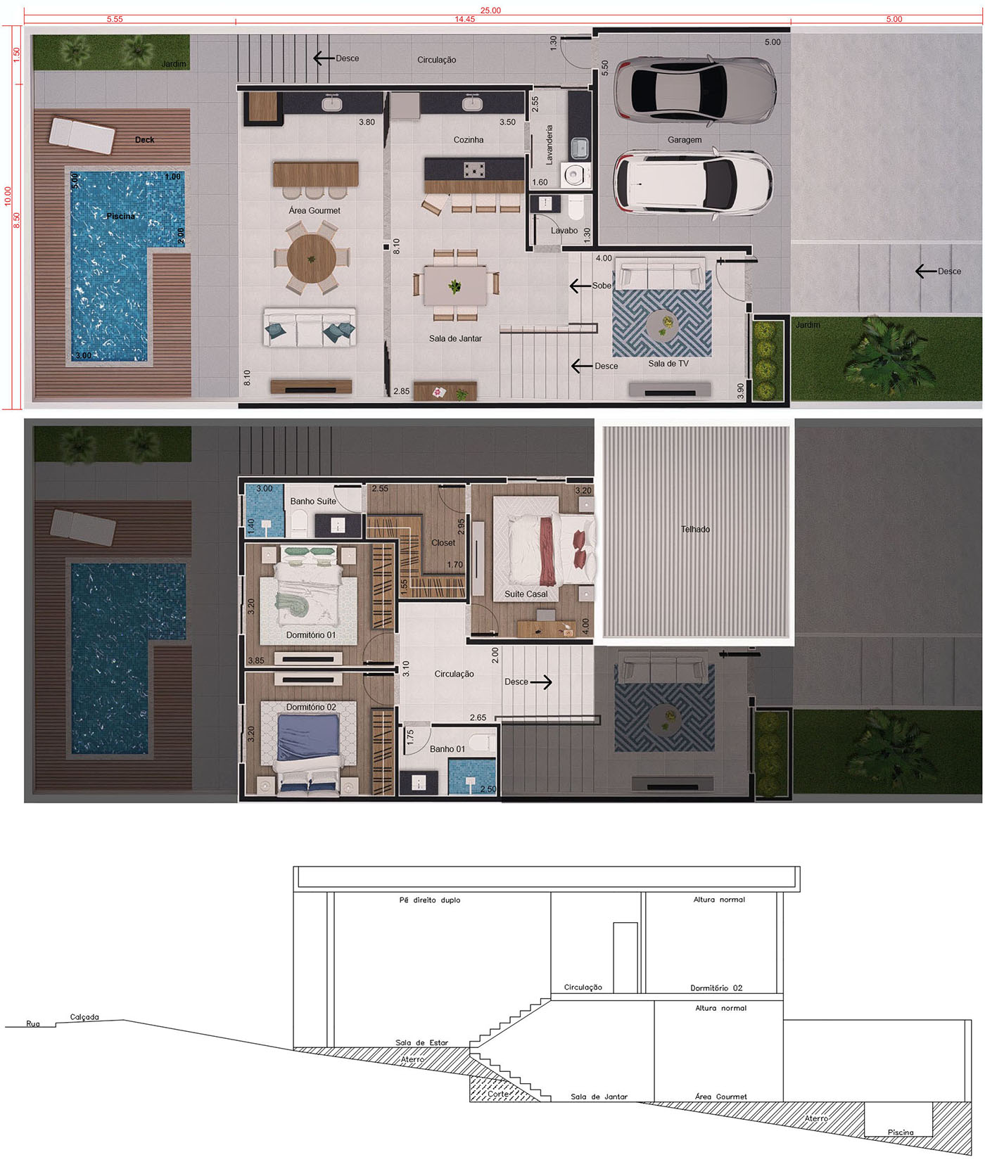 Loft on sloping land10x25