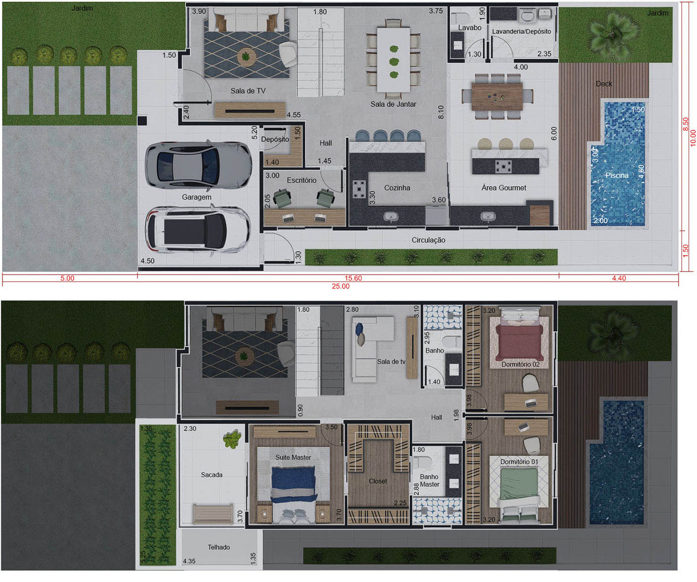 Neoclassical floor plan10x25