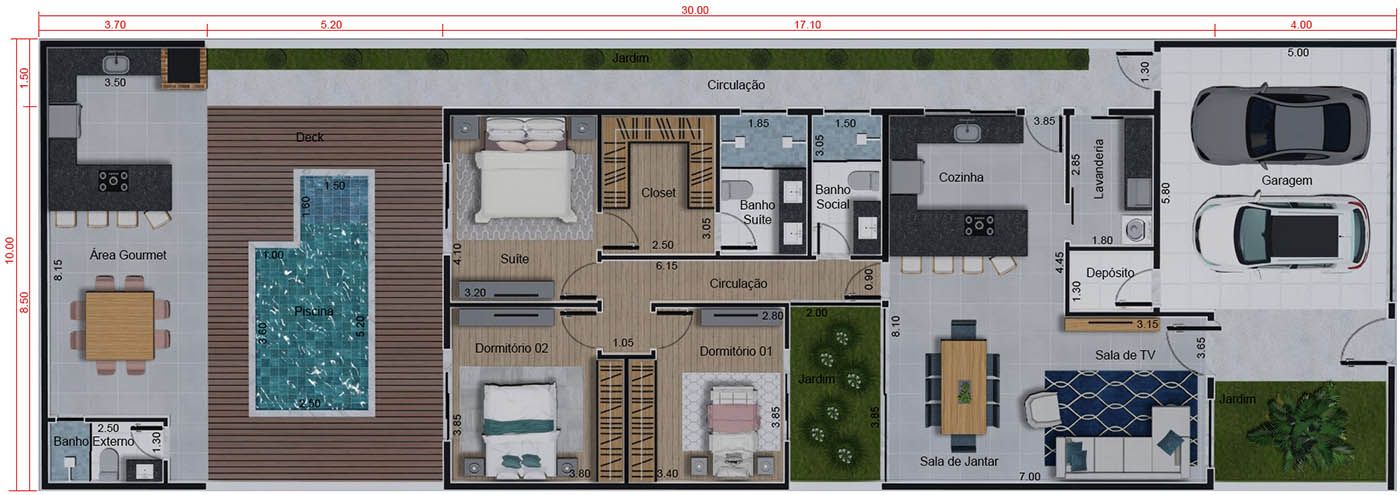 House with shed and swimming pool10x30