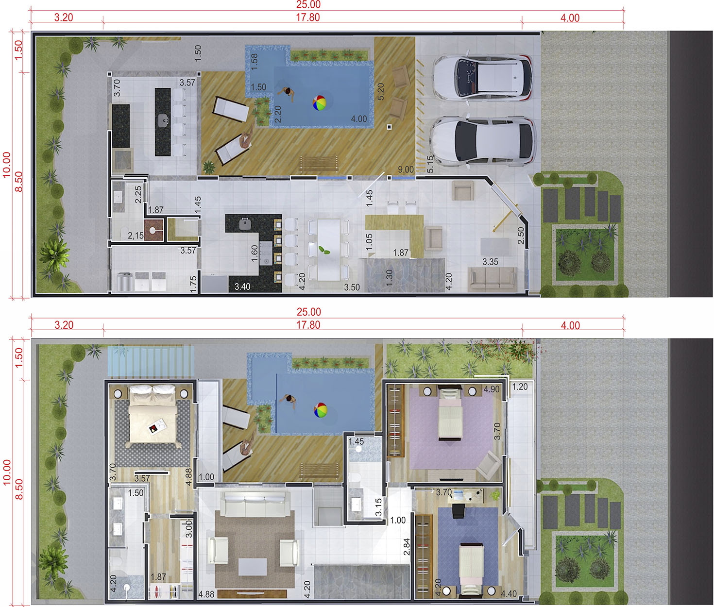 Sobrado project with gourmet area10x25