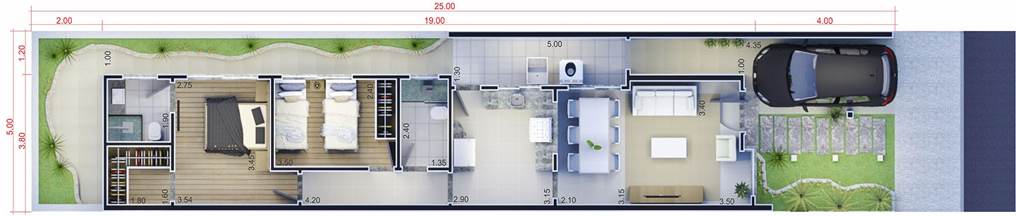 Small house plant5x25