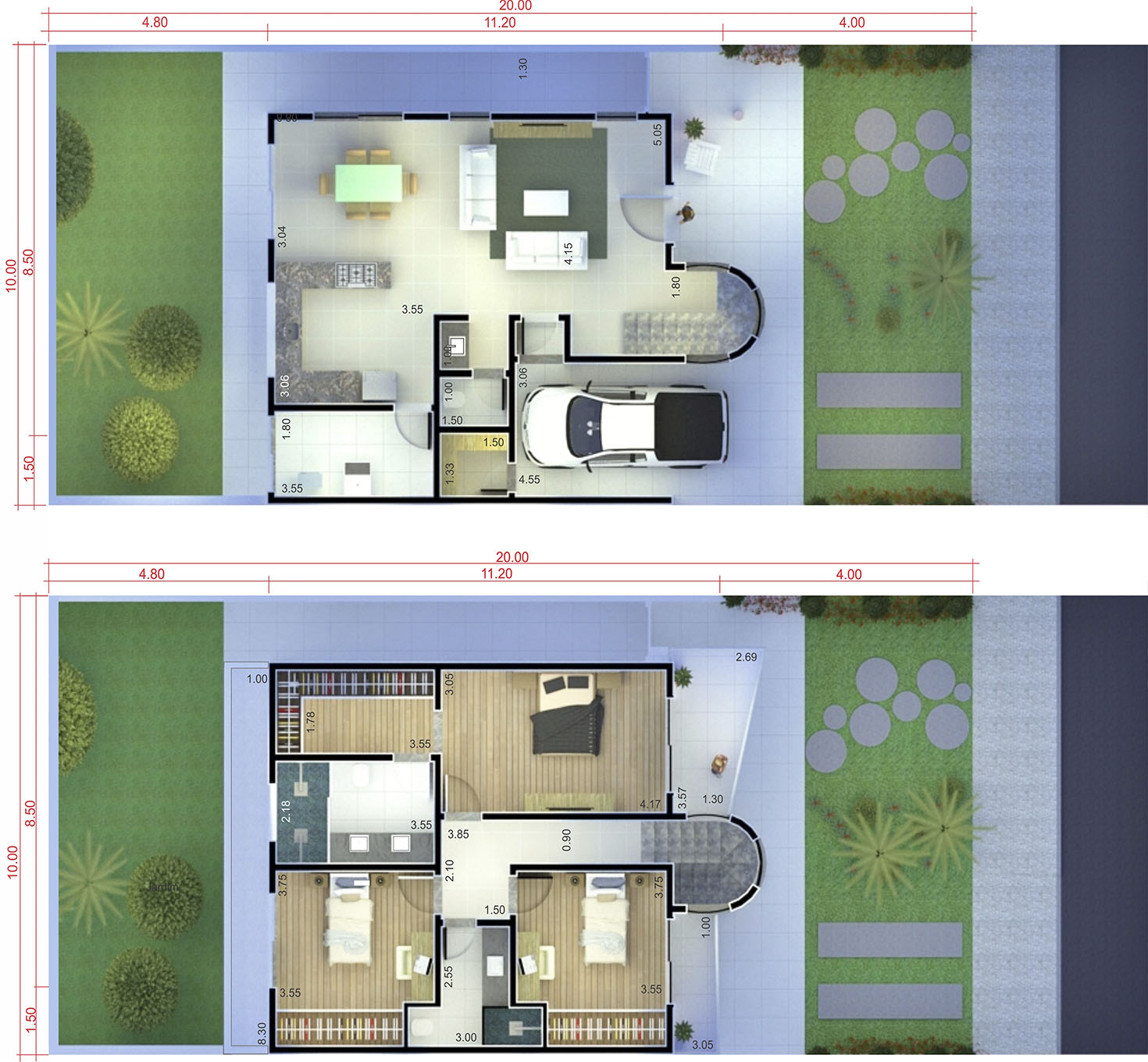 Contemporary floor plan10x20