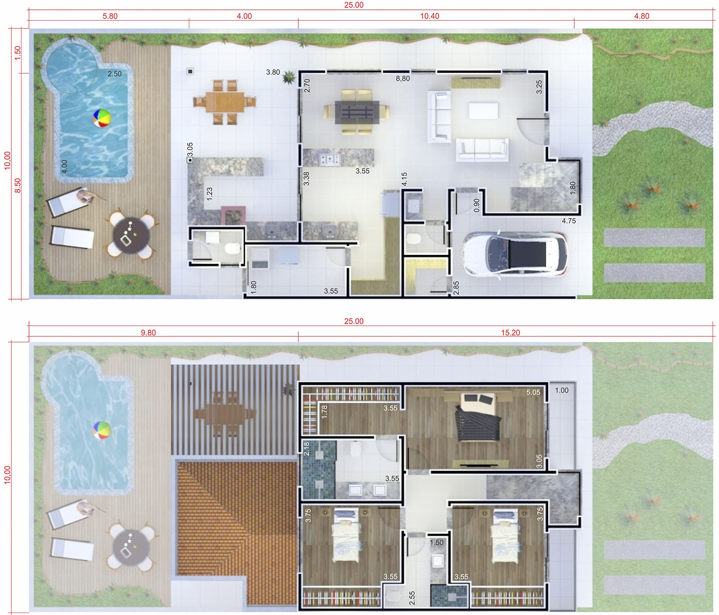 Floor plan with leisure area10x25