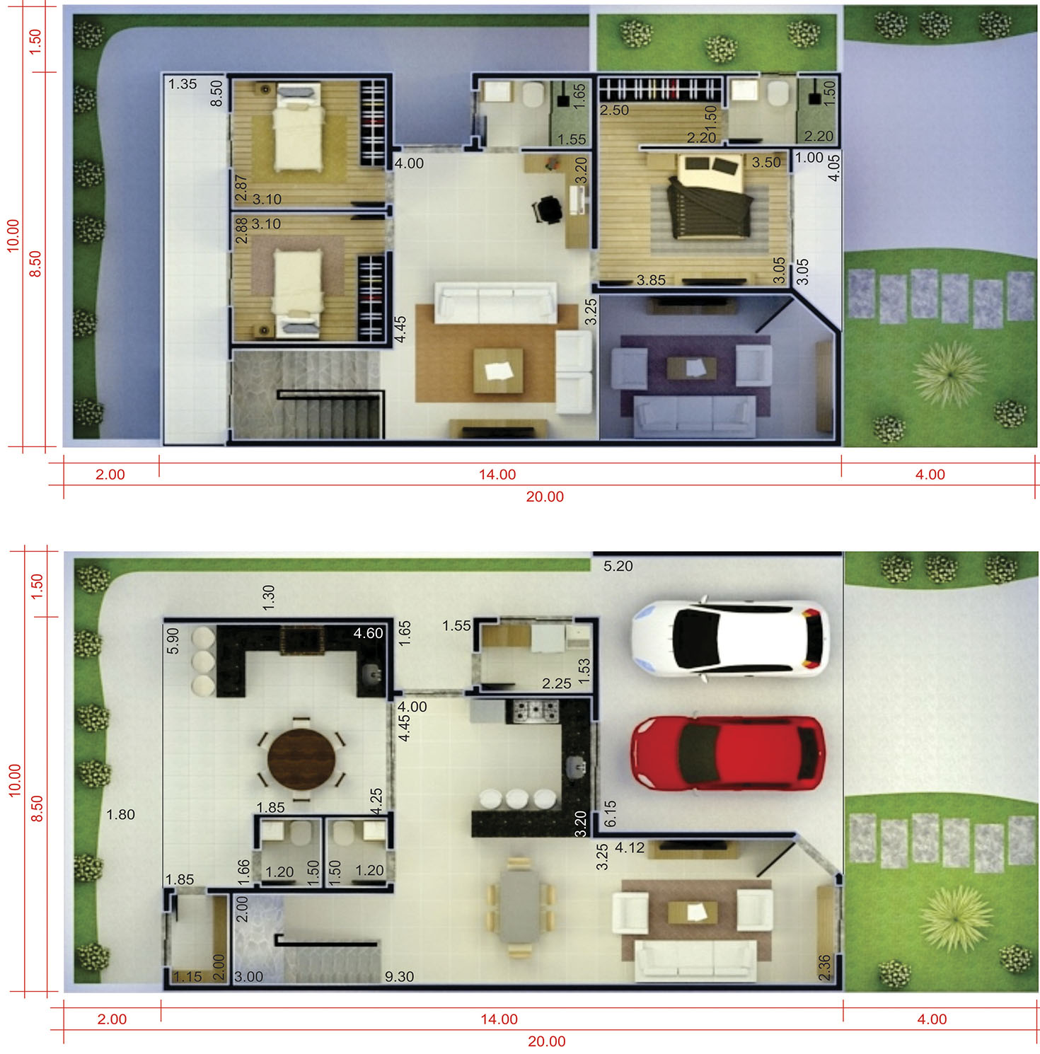 Floor plan with balcony10x20