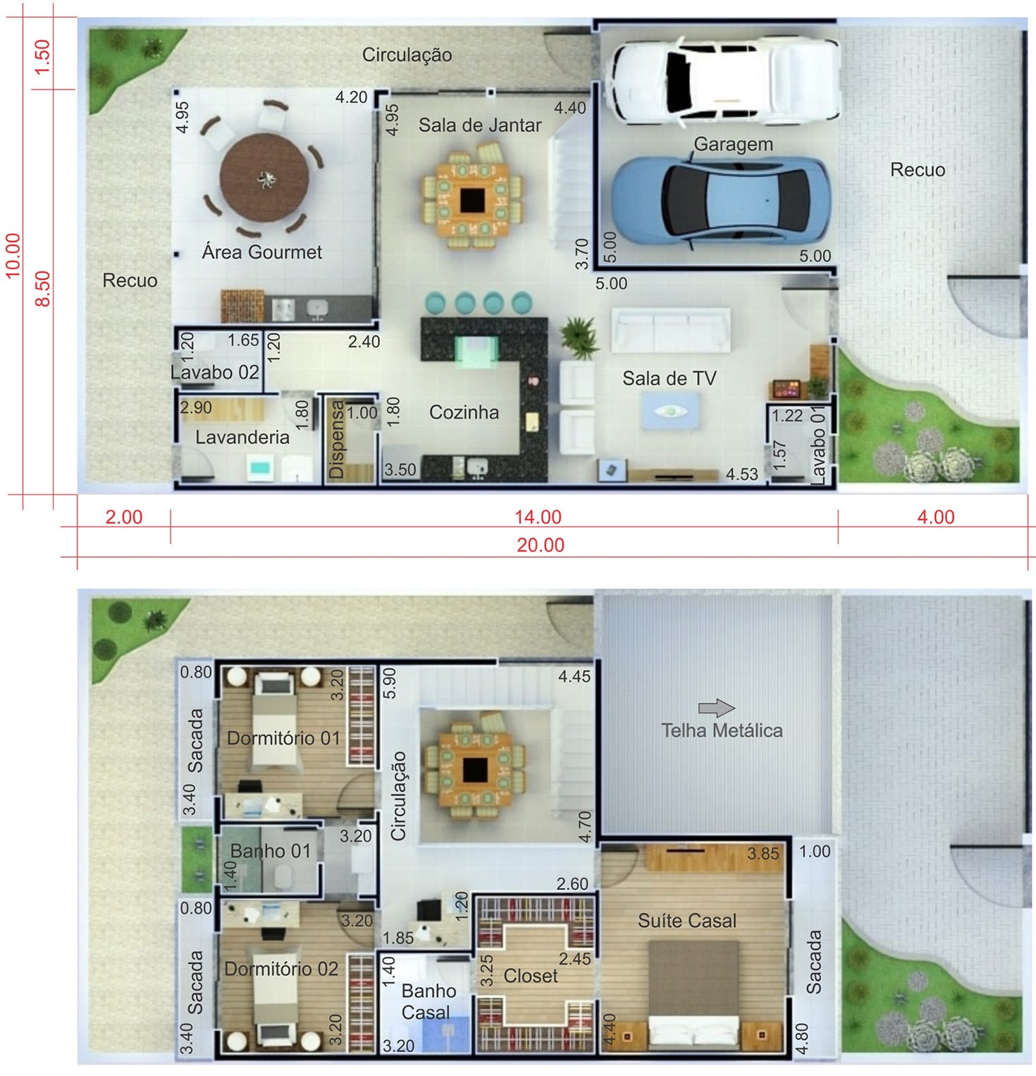 Floor plan with built-in roof10x20