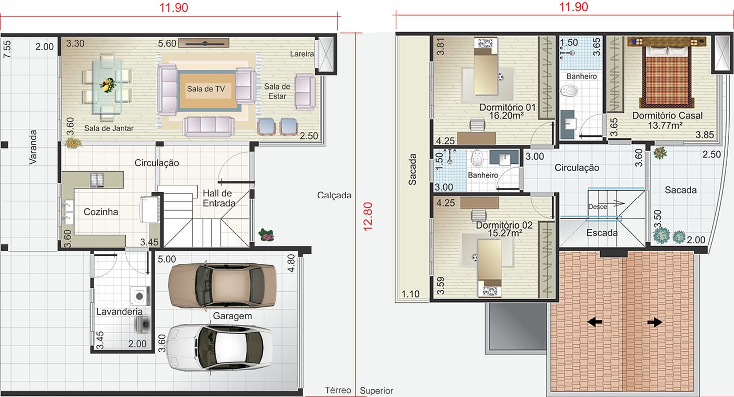 Colonial floor plan with fireplace12.80x25