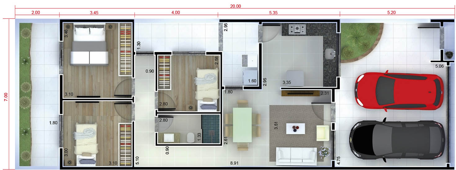 House plan with black and white facade - Plans of Houses, Models and  Facades of Houses