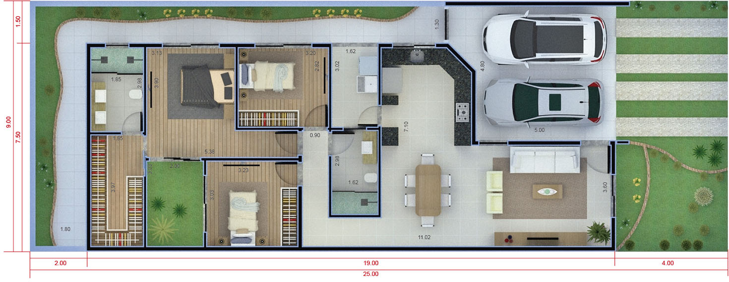 House plan with winter garden9x25