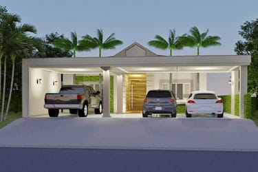 House plan with 3 parking spaces