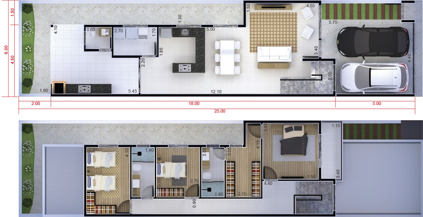 Floor plan with balcony6x25